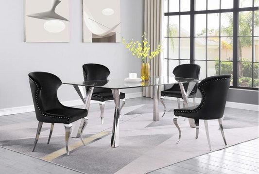 Cheyanne Modern Dining Set with Wingback Chairs