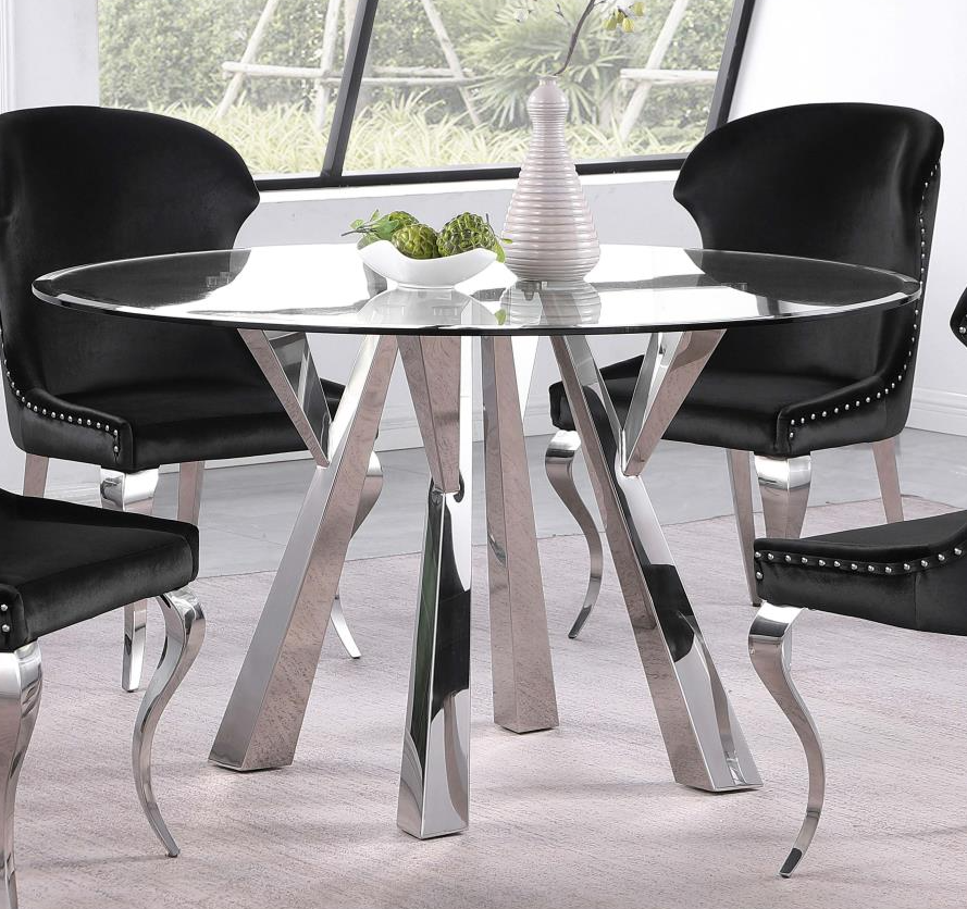 Cheyanne Modern Round Dining Set with Wingback Chairs