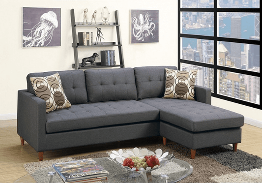 Lance 86" Mid-Century Modern Sectional with Peg Legs - Gray