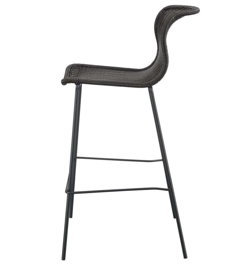 Mckinley Upholstered Bar Stools with Footrest Set of 2 Brown and Sandy Black