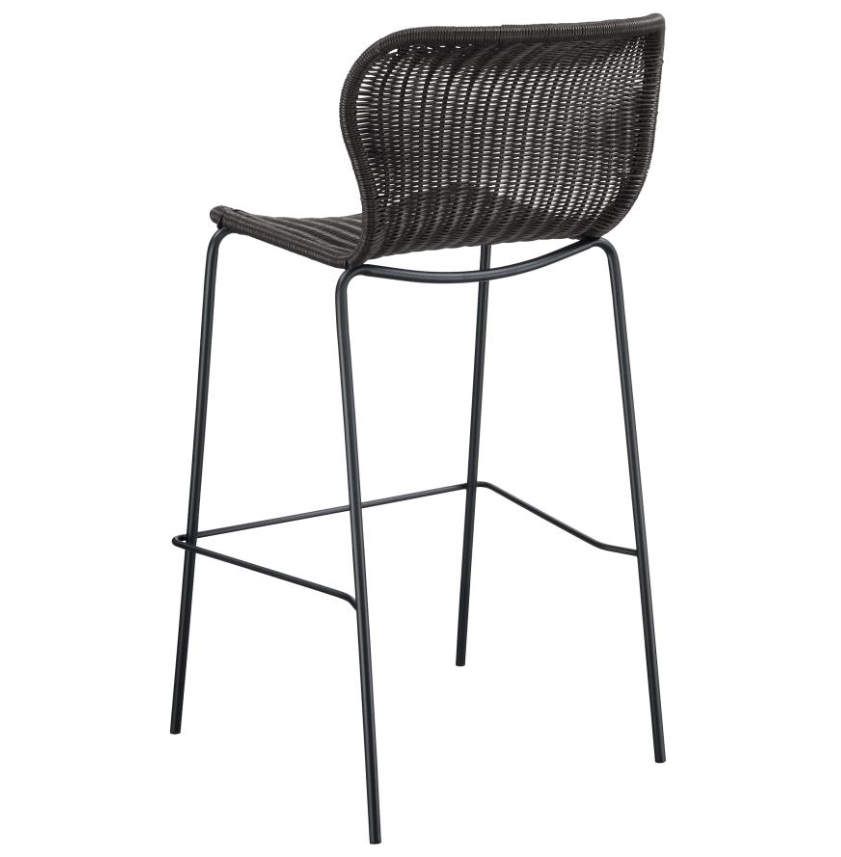 Mckinley Upholstered Bar Stools with Footrest Set of 2 Brown and Sandy Black