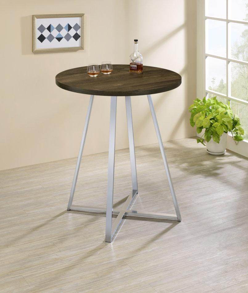 Copy of Bexter Faux Marble Round Top Bar Table White And Chrome