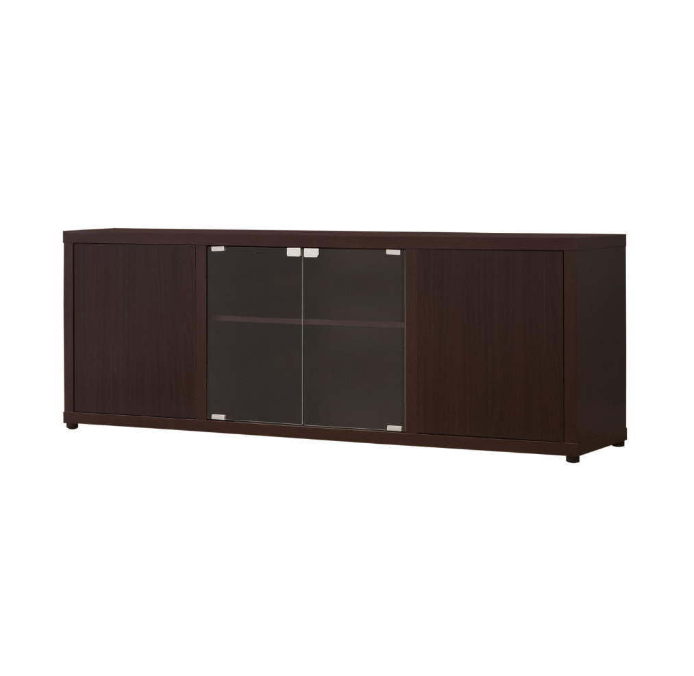 Ames Rectangular TV Console With Magnetic-Push Doors Cappuccino