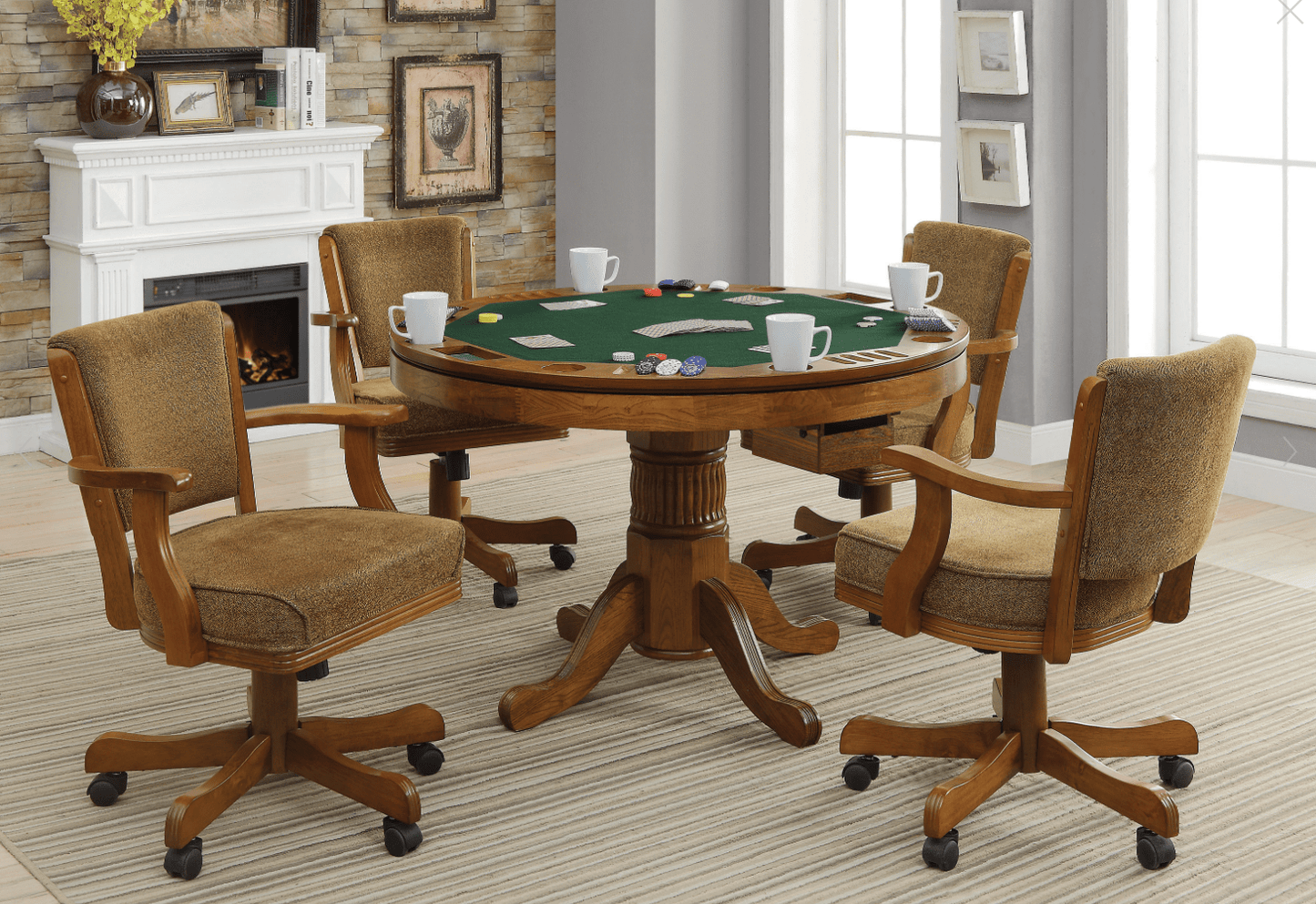 Mitchell 5-Piece Game Table Set Amber And Brown