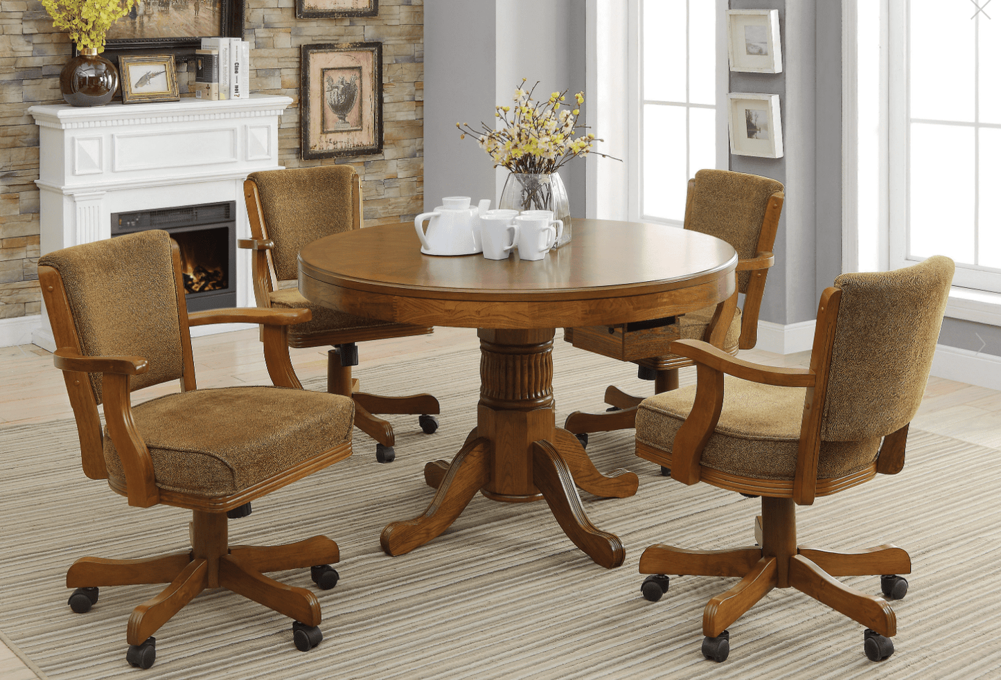 Mitchell 5-Piece Game Table Set Amber And Brown