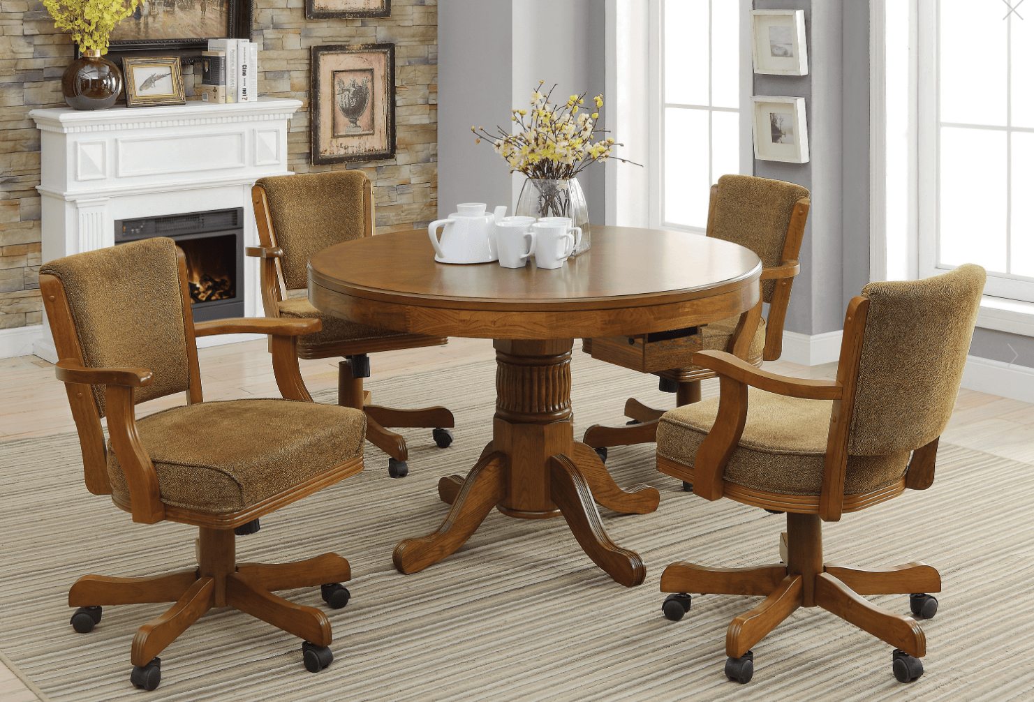 Mitchell 5-Piece Game Table Set Amber And Brown