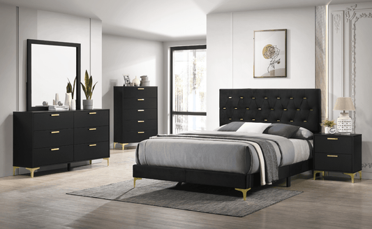 Kendall 5-Piece King Bedroom Set - Black & Gold