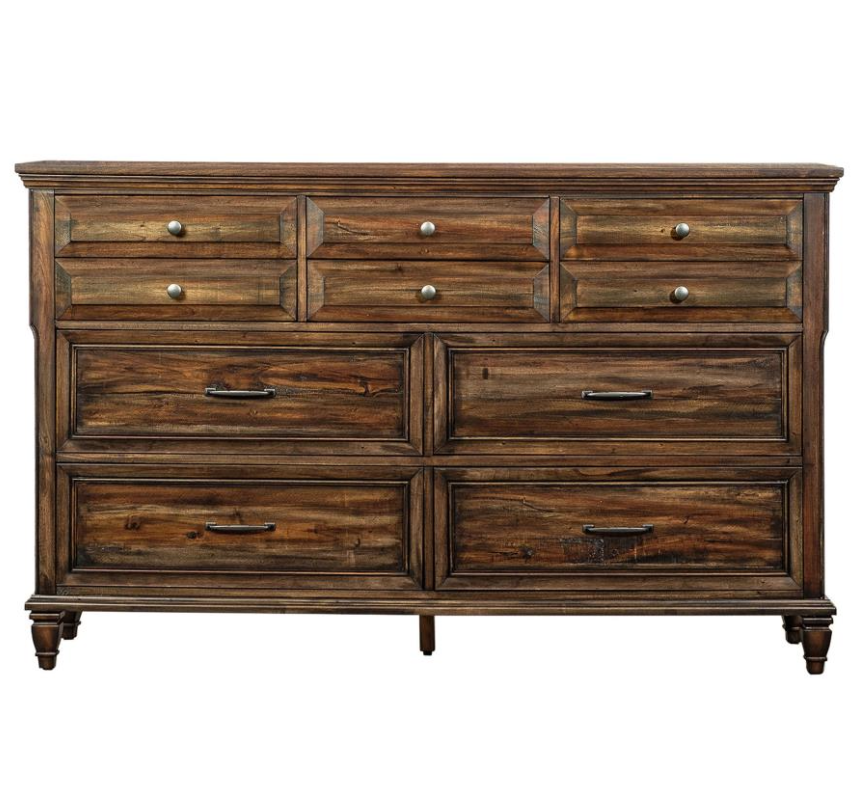 Avenue 8-Drawer Traditional Style Dresser - Burnished Brown