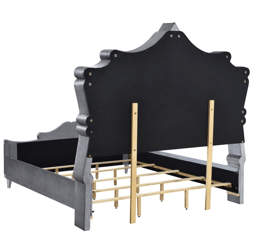 Antonella Upholstered Tufted Eastern Queen Bedroom Set - Gray