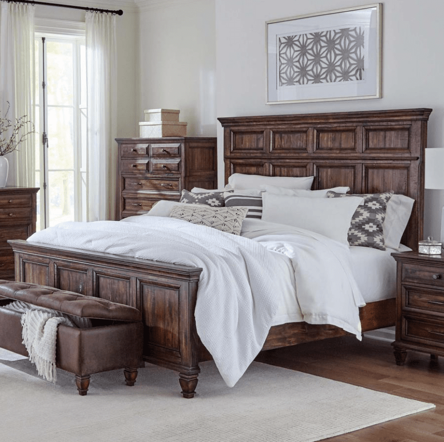 Avenue Eastern King Panel Bed Weathered Burnished Brown