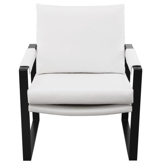 Rosalind Upholstered Track Arms Accent Chair White and Gummetal
