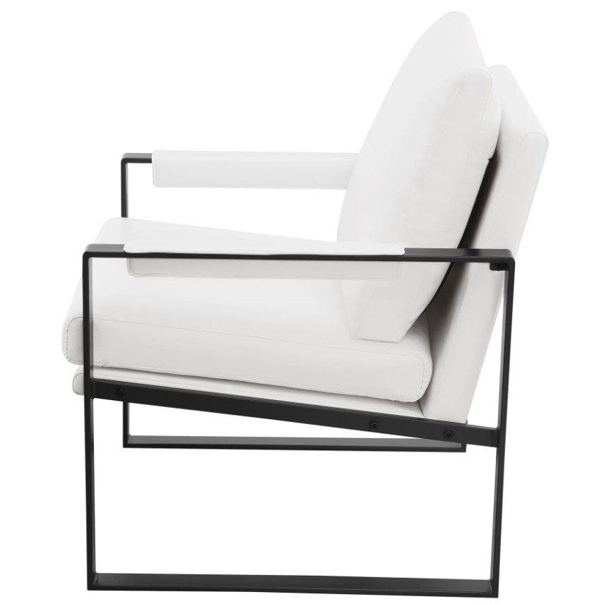 Rosalind Upholstered Track Arms Accent Chair White and Gummetal