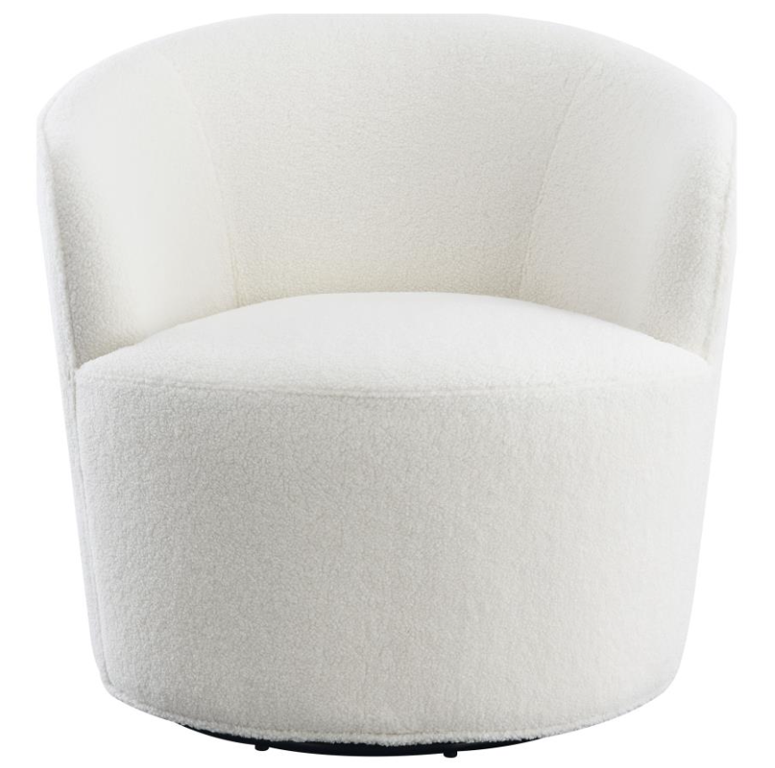 Joyce Sloped Arms Swivel Chair - White