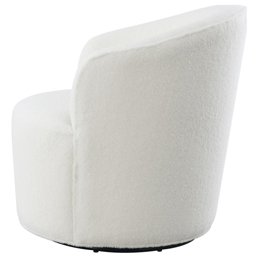 Joyce Sloped Arms Swivel Chair - White