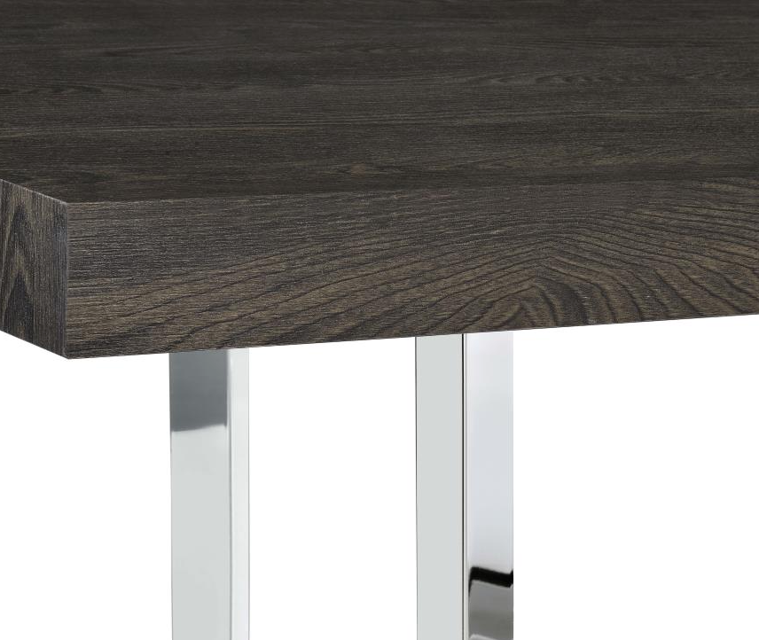 Benson Rectangular Trestle Base Dining Table Dark Oak and Chrome
