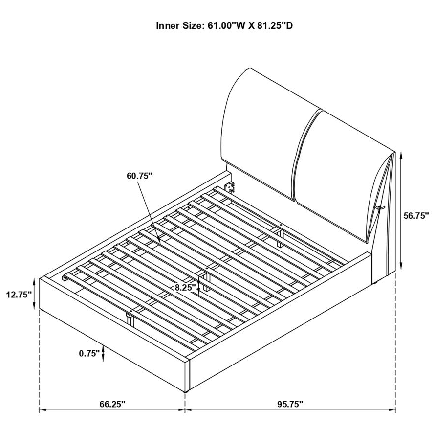 Gwendoline Upholstered Queen Platform Bed with Pillow Headboard - White Boucle