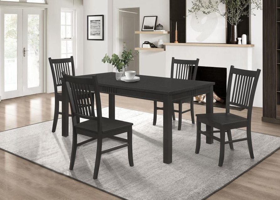 Marbrisa 5-piece Rectangular Dining Table Set Matte Black