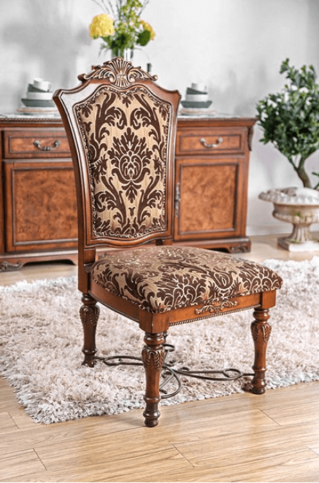 Lucie Traditional Floral Print Side Chair Set of 2