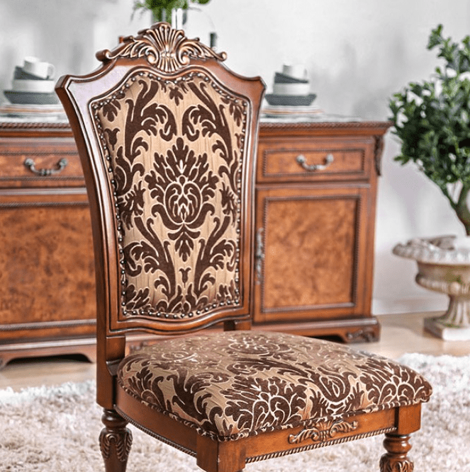 Lucie Traditional Floral Print Side Chair Set of 2