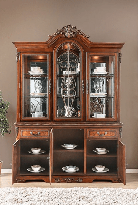Lucie Traditional Brown Cherry Hutch & Buffet