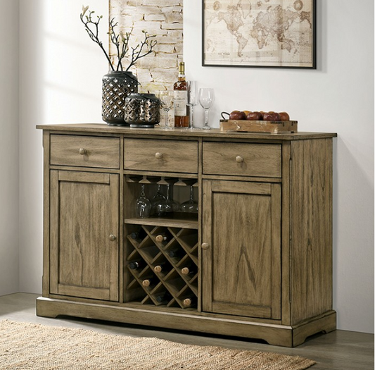 Templemore Farmhouse Dining Server with Wine Storage - Light Brown