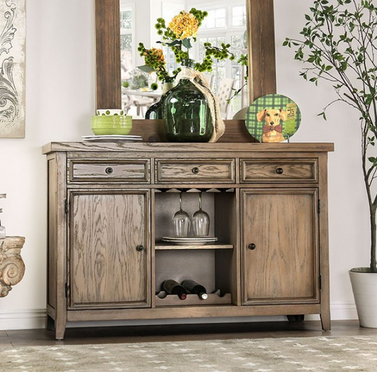 Patience Rustic Sideboard with Wine Storage - Rustic Natural
