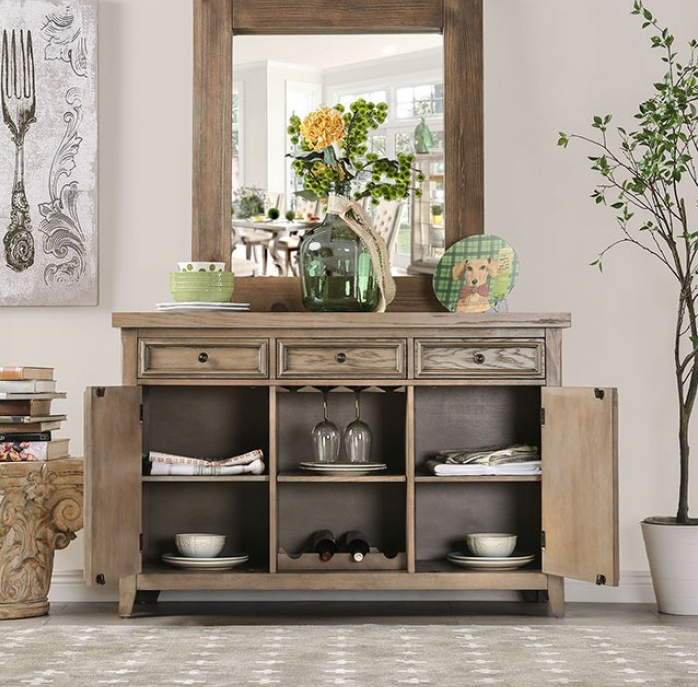 Patience Rustic Sideboard with Wine Storage - Rustic Natural