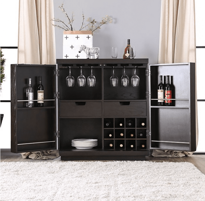 Modoc Modern Server with Wine Storage - Espresso
