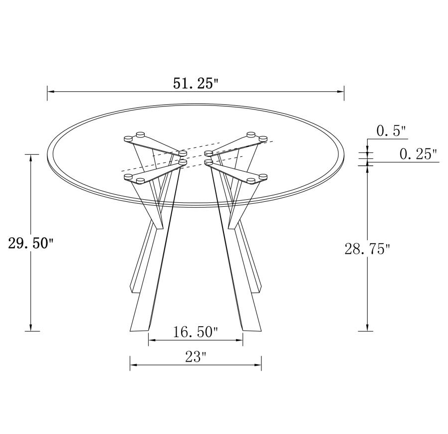 Alaia Round Glass Top Dining Table Clear And Chrome