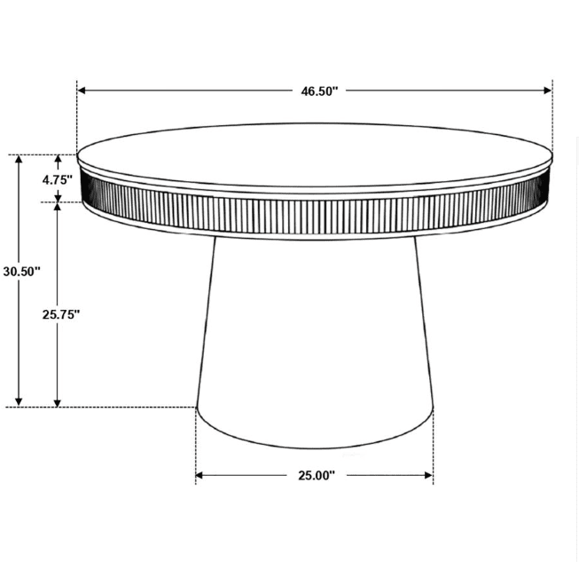 Ortega 5-Piece Dining Set with White Marble Top