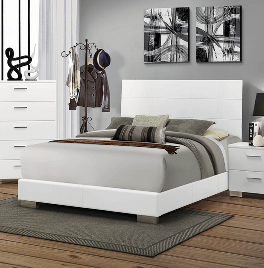 Felicity Modern High Gloss King Panel Bed