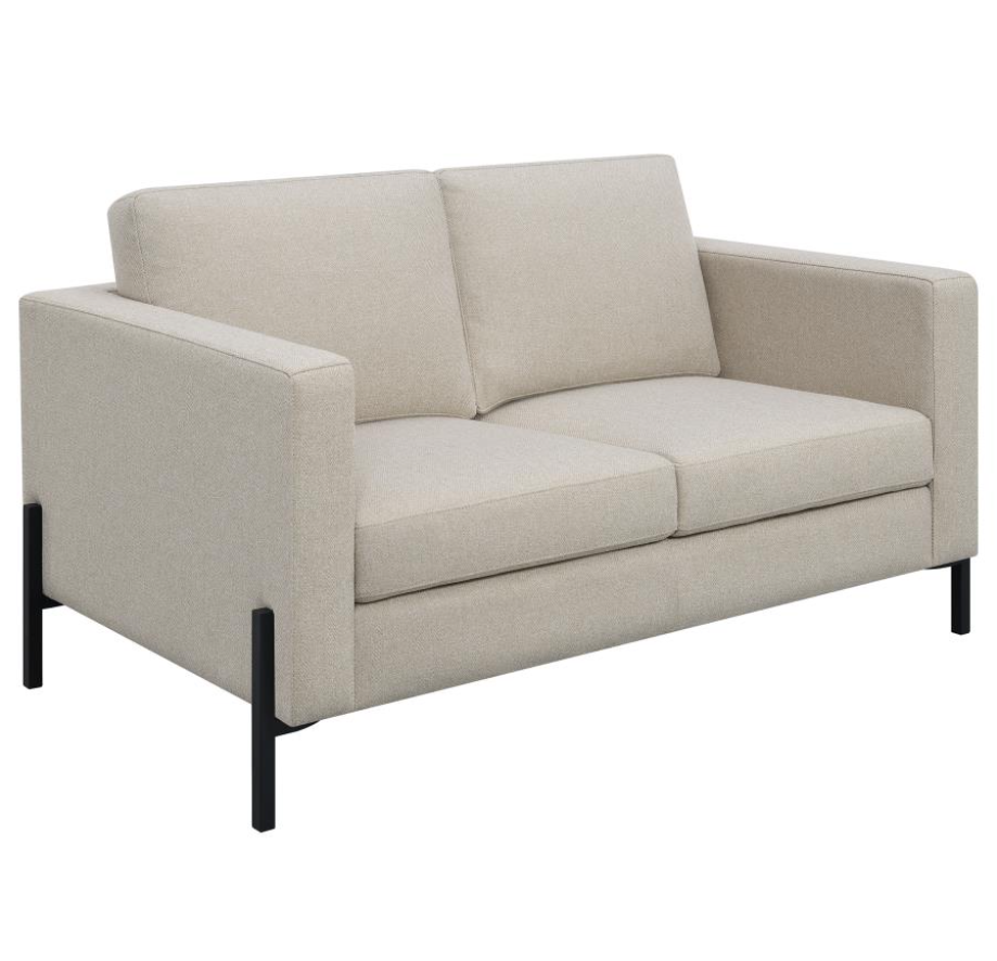 Tilly Upholstered Track Arms Sofa & Loveseat Set - Oatmeal