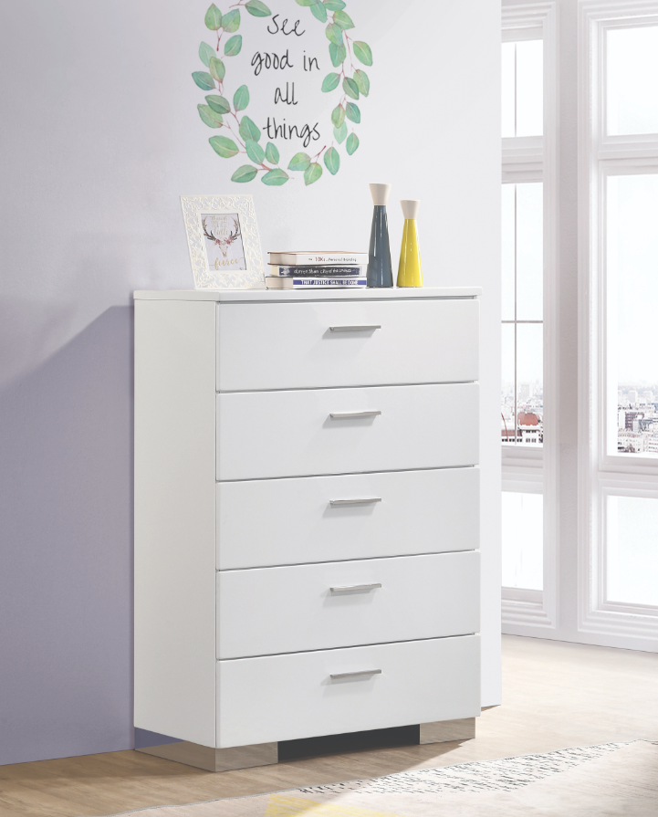 The Roxbury Modern Queen Bedroom Set - Glossy White