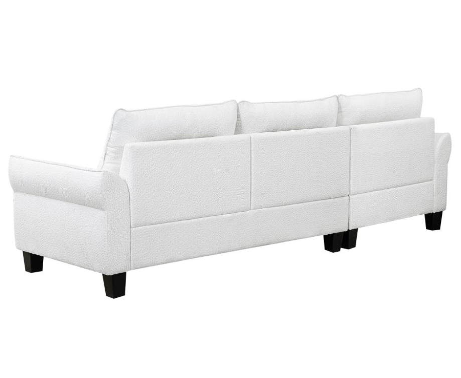 Caspian Upholstered Curved Arms Sectional Sofa White and Black