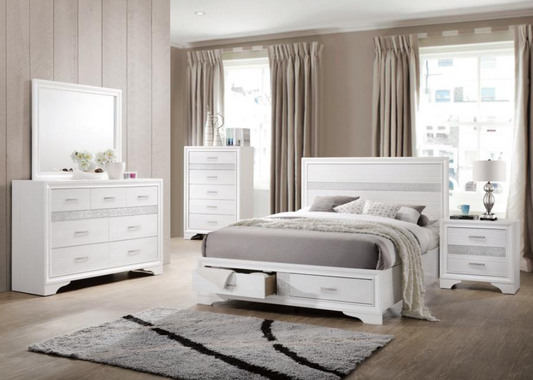 Seiad King Platform Storage Bedroom Set - White