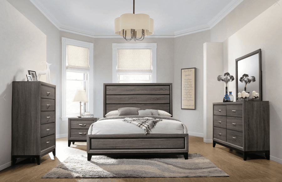 Watson Eastern King Bed Grey Oak And Black