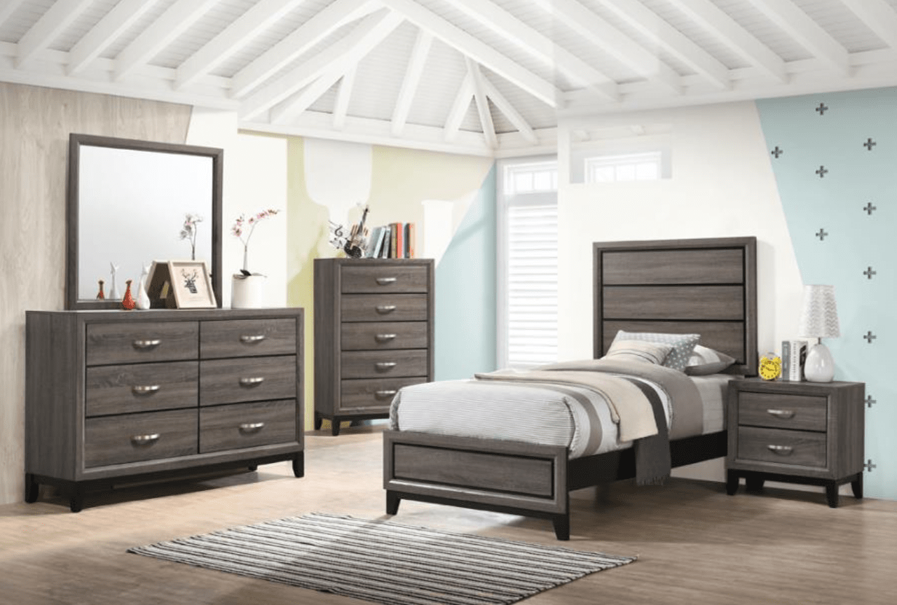 Watson Twin Bed Grey Oak And Black
