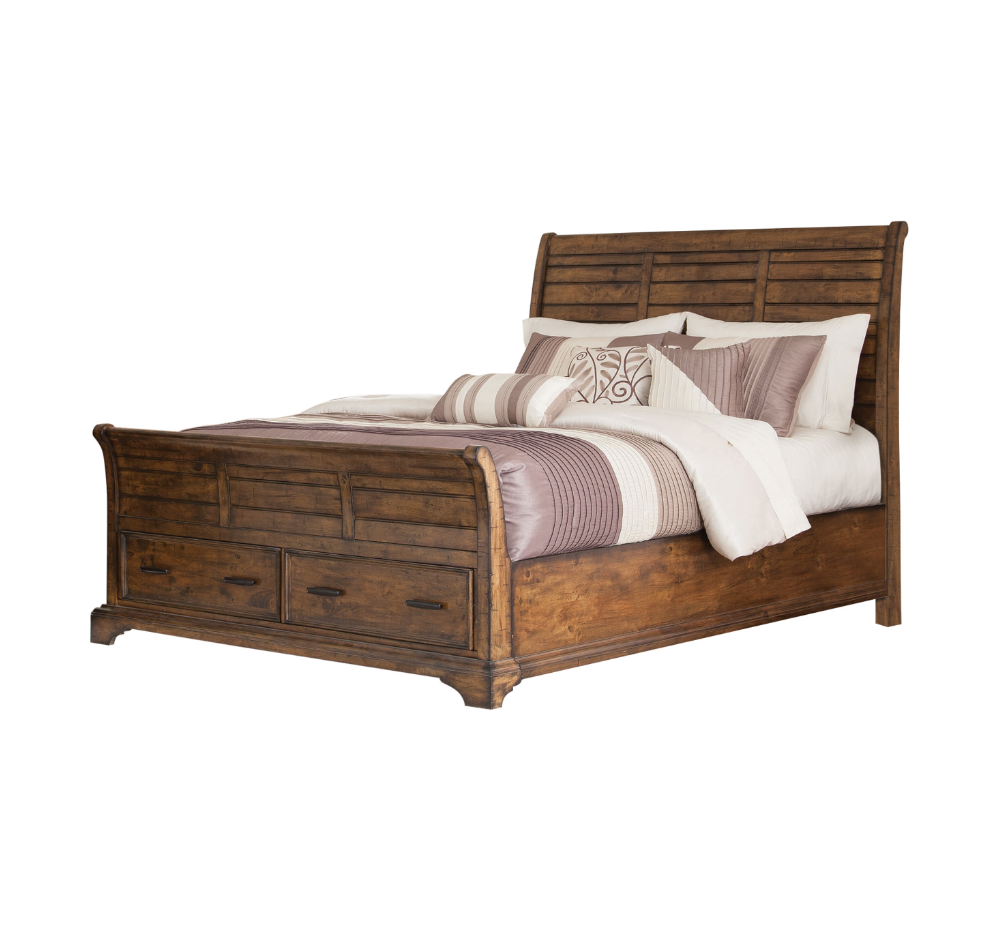 Grove Vintage Bourbon Finish Solid Wood King Storage Bed