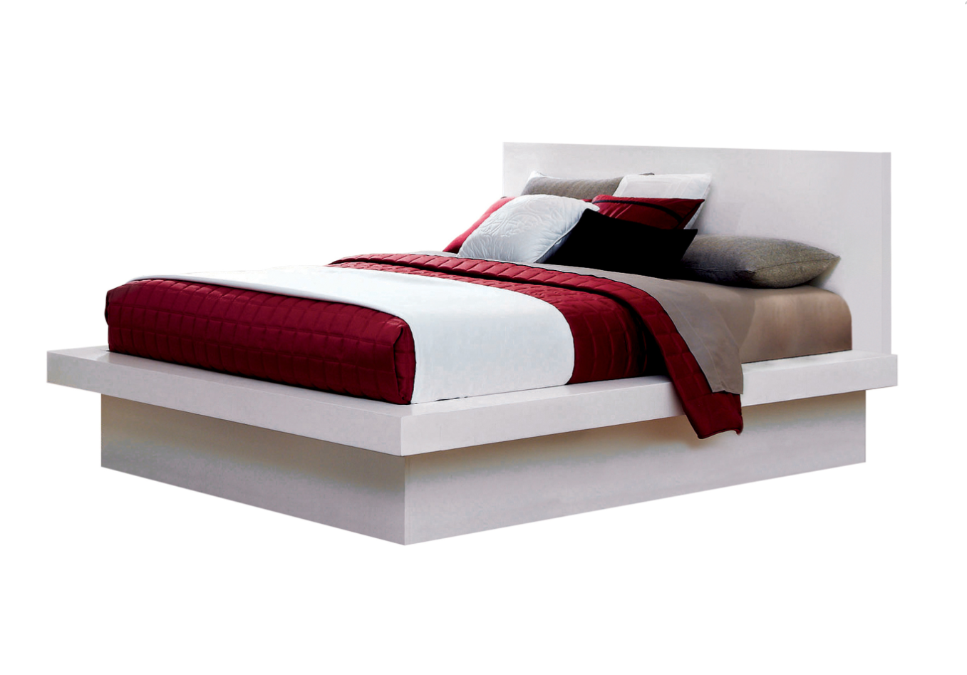 Jessica Modern Minimalist King Platform Bed - White