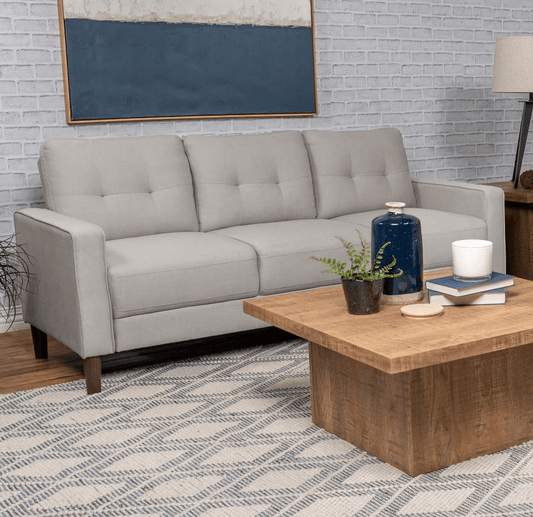 Bowen Upholstered Track Arms Tufted Sofa - Beige