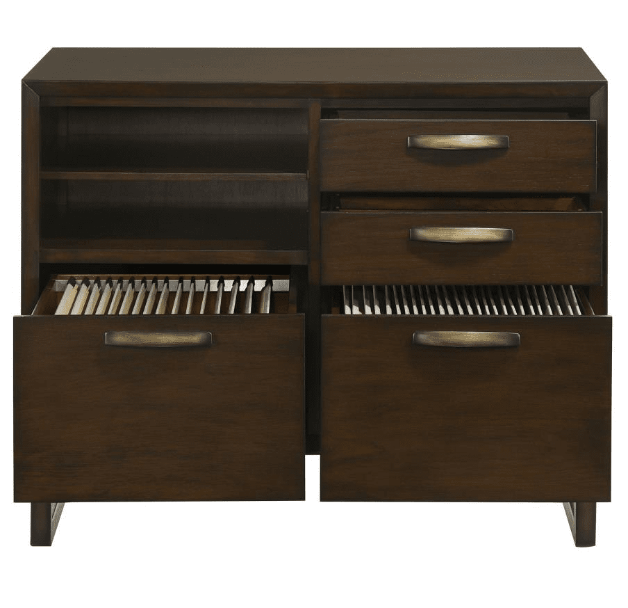 Marshall 4-drawer File Cabinet Dark Walnut and Gunmetal