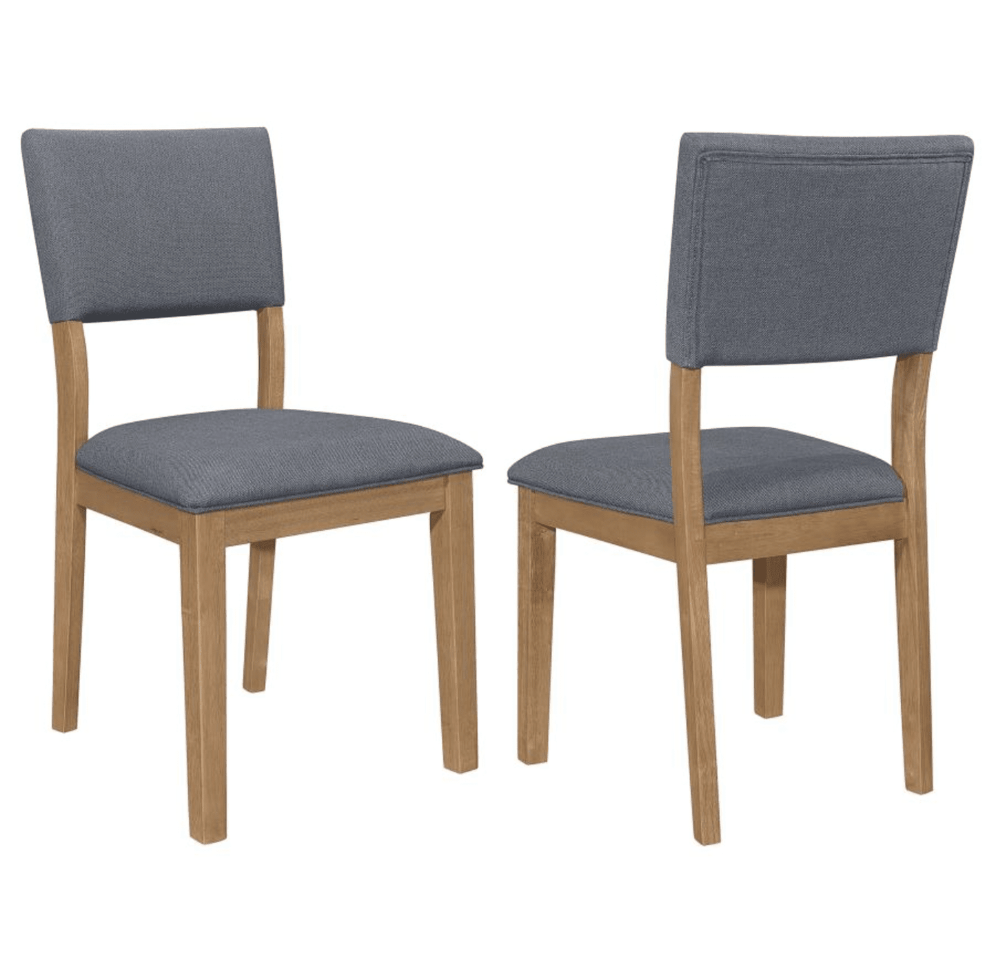 Sharon Open Back Padded Upholstered Dining Side Chair Blue and Brown Set of 2