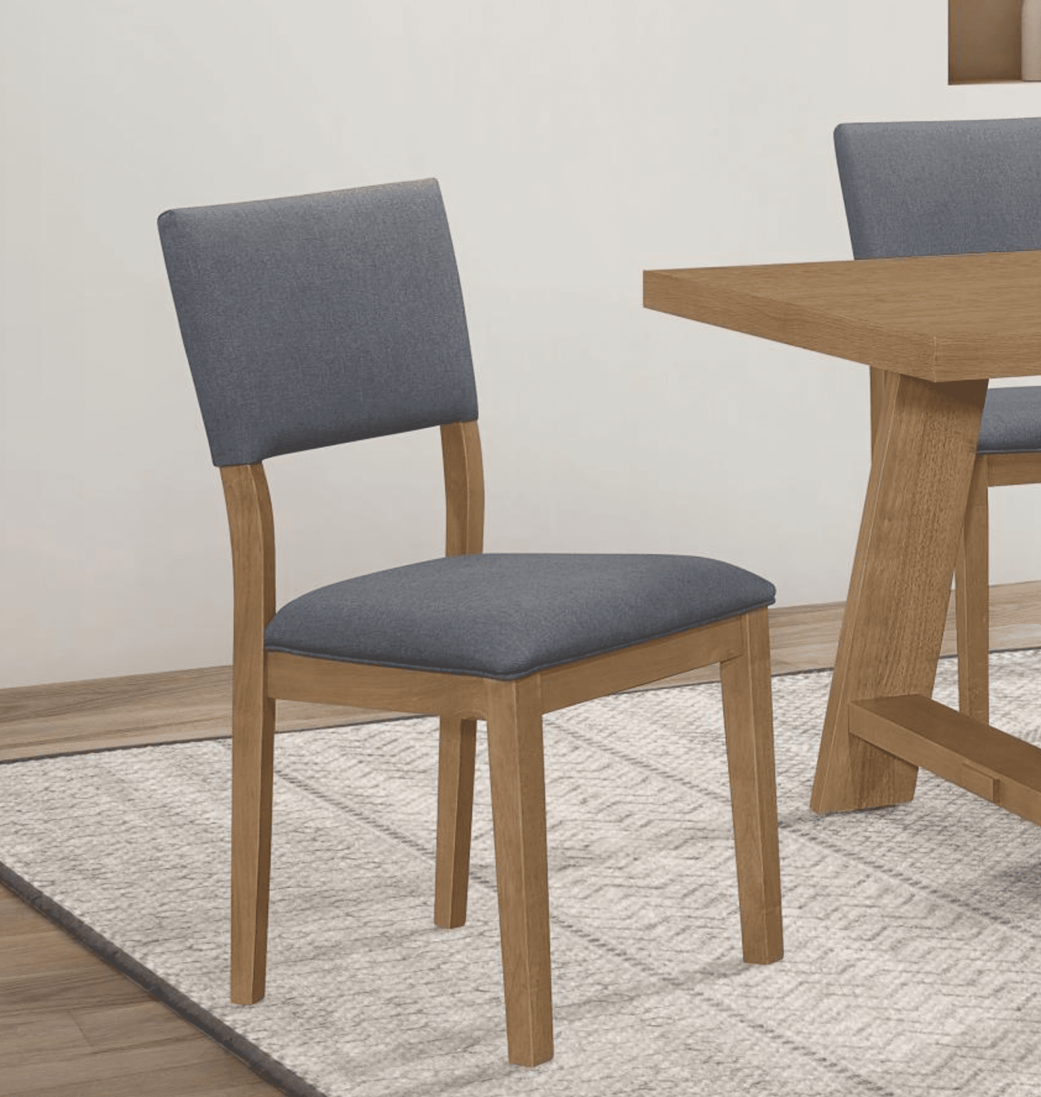 Sharon Open Back Padded Upholstered Dining Side Chair Blue and Brown Set of 2