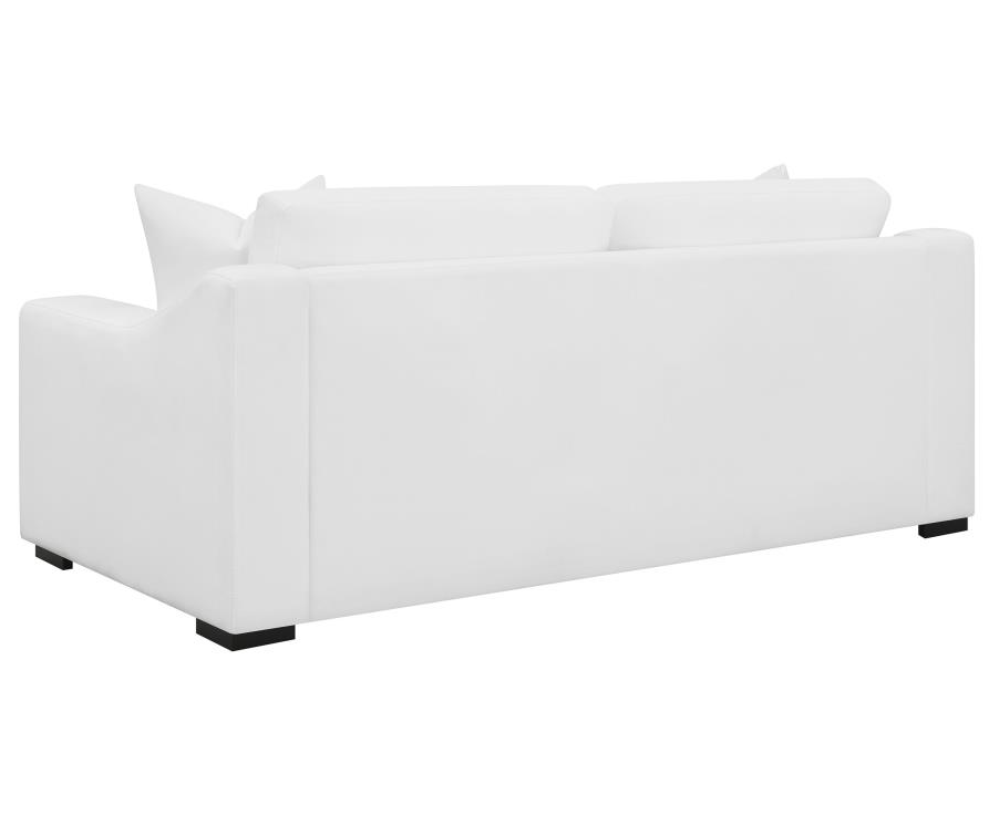 Ashlyn Transitional White Sloped Arm Sofa