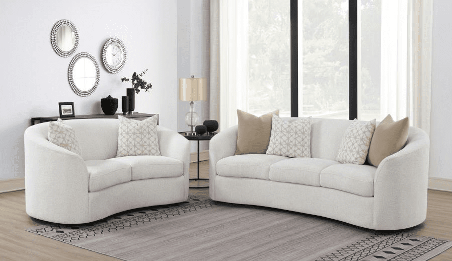 Rainn 2-Piece Upholstered Tight Back Living Room Set Latte
