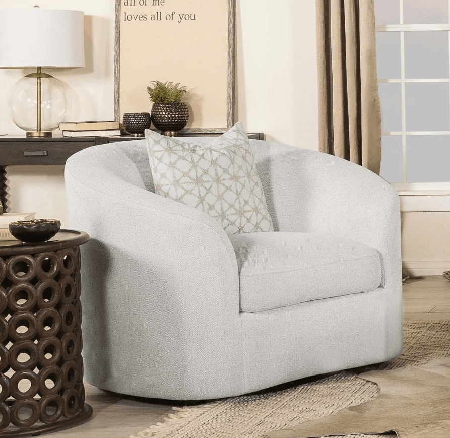 Rainn Upholstered Tight Back Chair Latte Finally Home Furnishings LLC