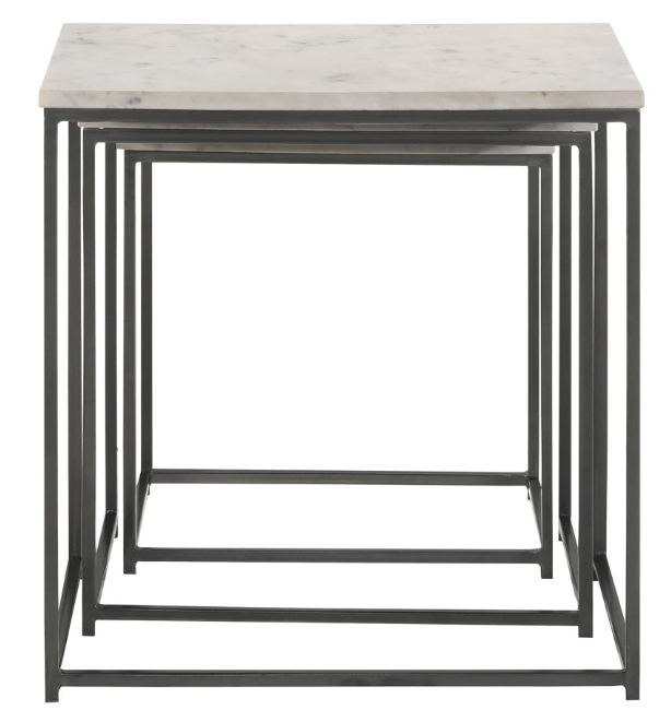 Caine 3-piece Nesting Table with Marble Top