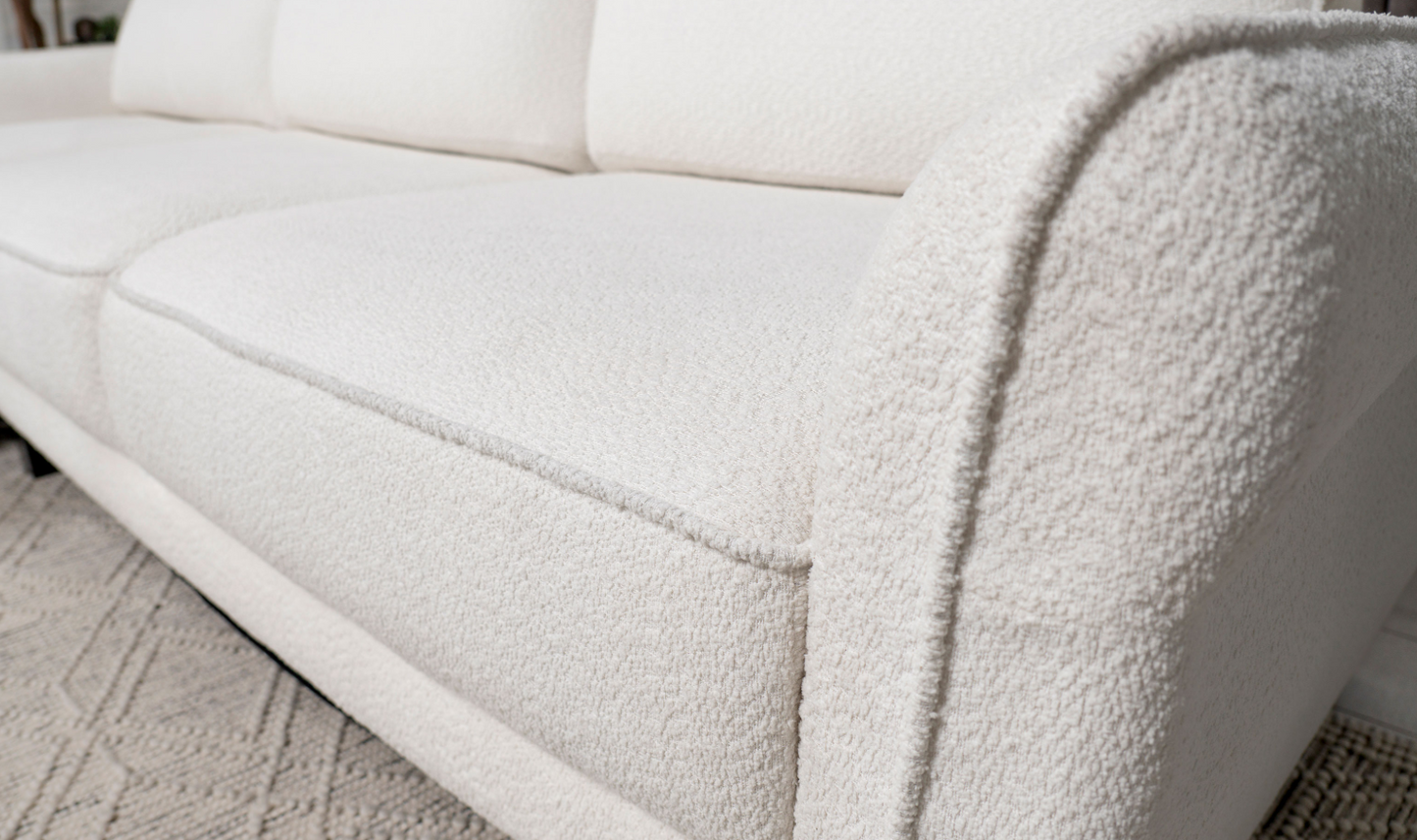 Caspian Reversible Curved Arms Sectional Sofa White and Black