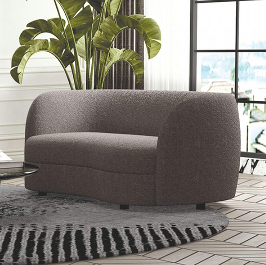 Versoix Contemporary Sofa in Charcoal Gray Boucle