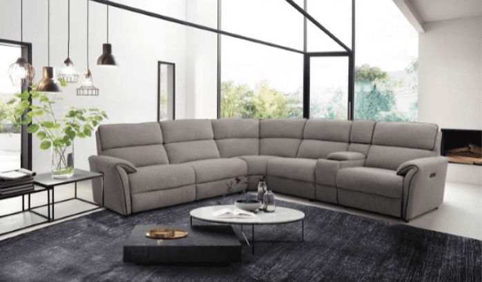 Osanna Transitional Power Sectional in Light Gray Boucle